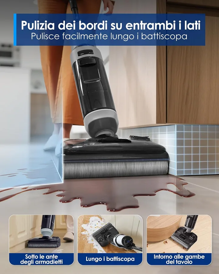 Tineco Floor ONE i5 Stretch che pulisce lungo il battiscopa