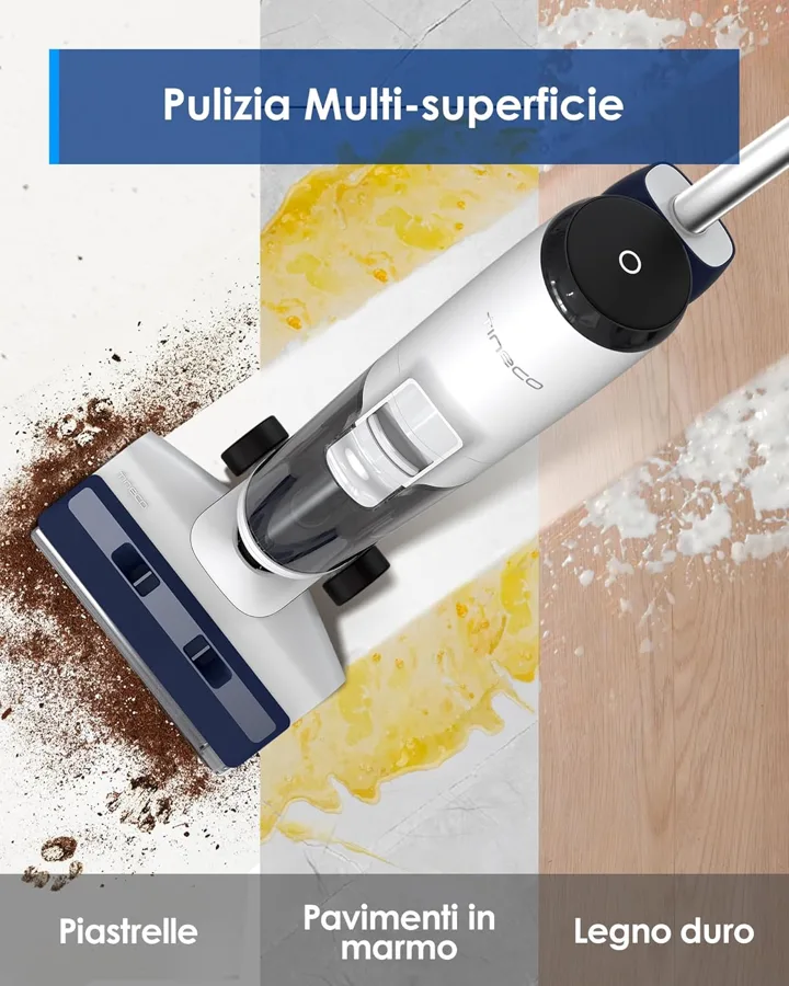 Lavapavimenti Tineco su piastrelle, marmo e legno