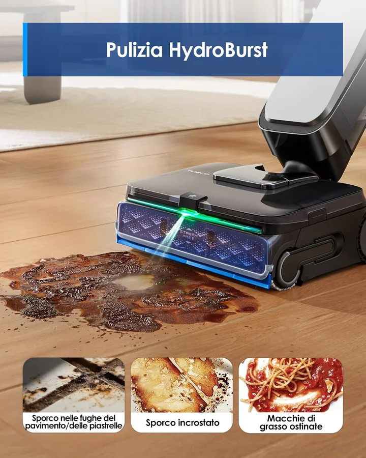 Getto d'acqua HydroBurst della Tineco S9 Scientist, una delle novità della serie S9